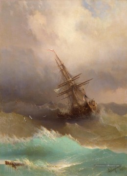  Vague Tableaux - Ivan Aivazovsky embarque dans la mer orageuse Vagues de l’océan